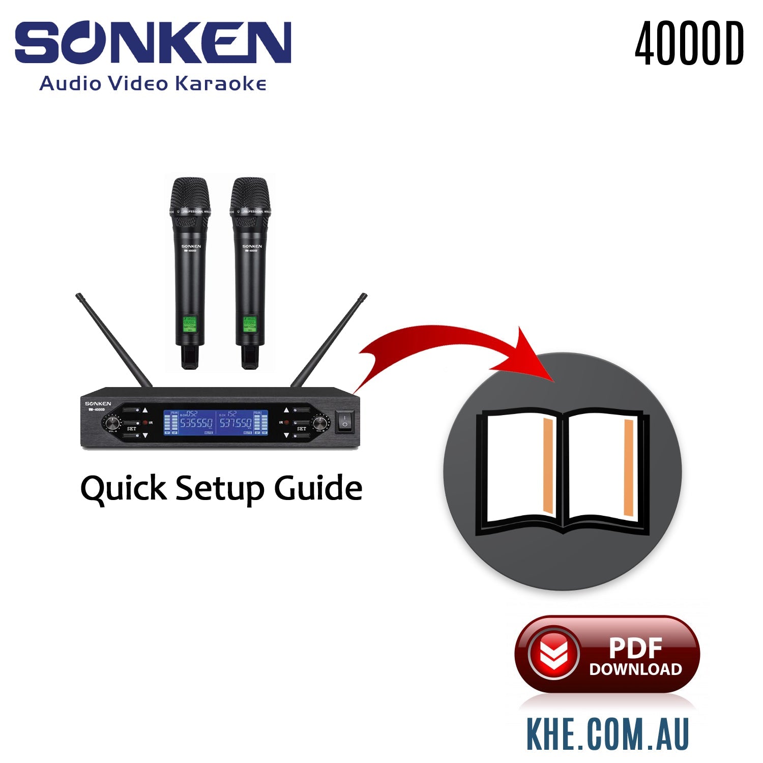 How To Connect Guide Sonken 4000D Wireless Microphones