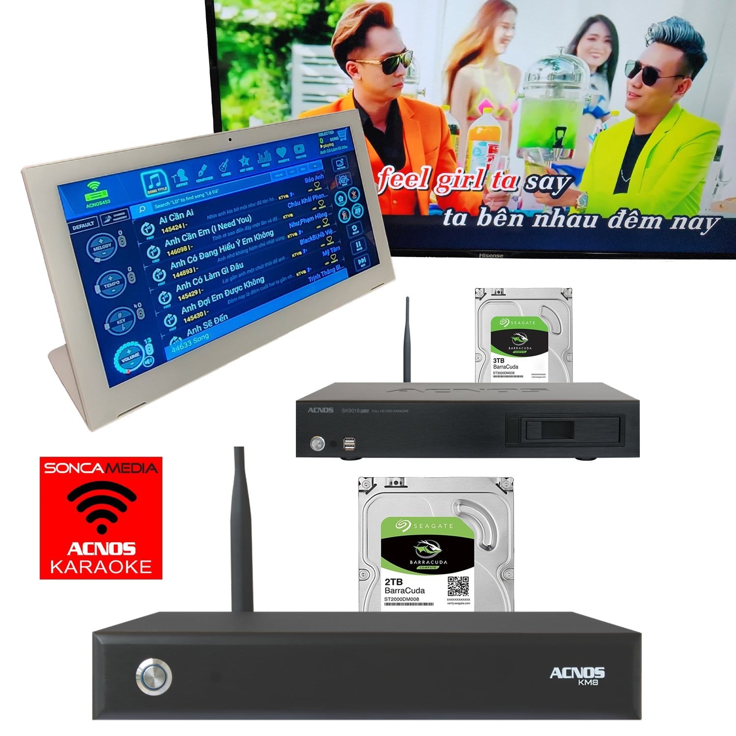 15.6" Karaoke Touch Screen System (for ACNOS KM - 8 / SK9018PLUS HDD Systems) - Karaoke Home Entertainment