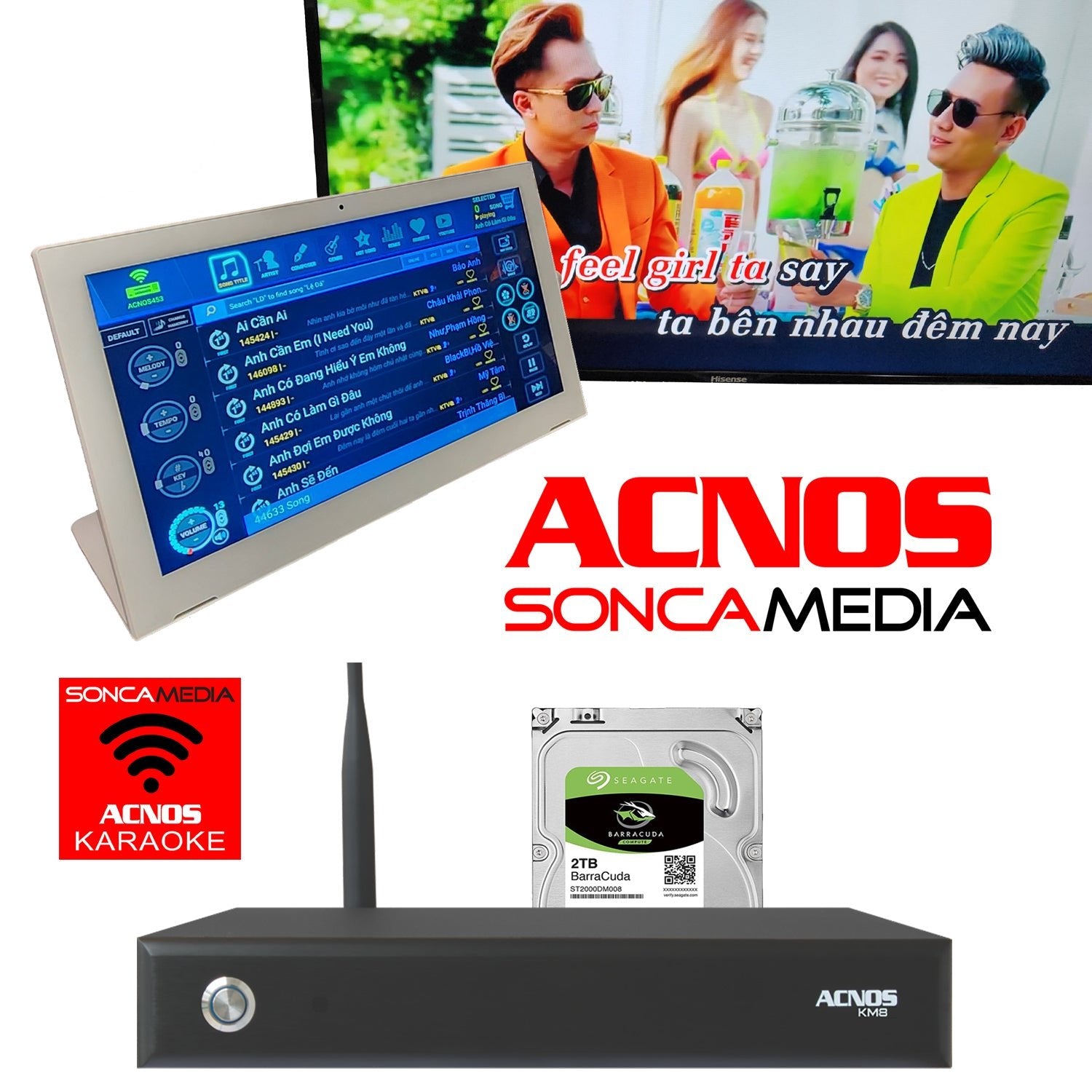 ACNOS KM - 8 + KTV Touch Screen (Package Deal) - Karaoke Home Entertainment
