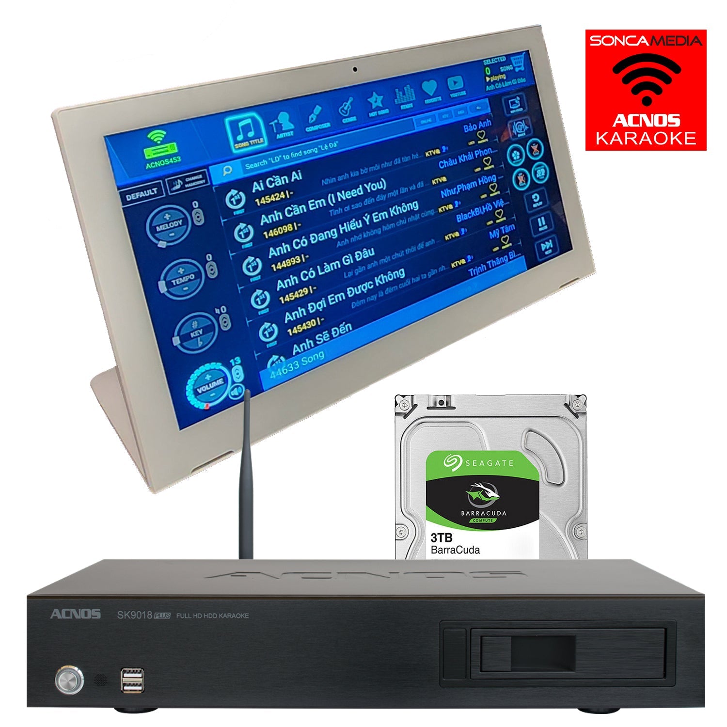 ACNOS SK9018PLUS + KTV Touch Screen (Package Deal) - Karaoke Home Entertainment