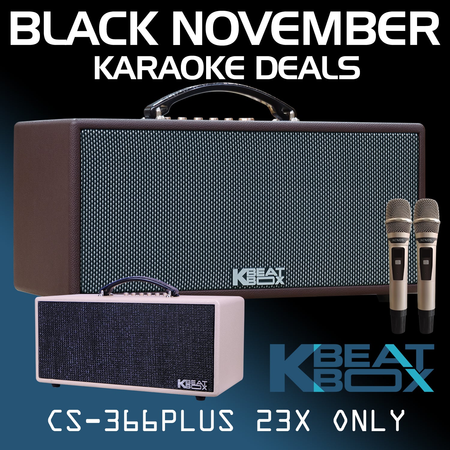 KBEATBOX CS-366Plus 150W RMS [750W PMPO] Karaoke Powered Speaker System