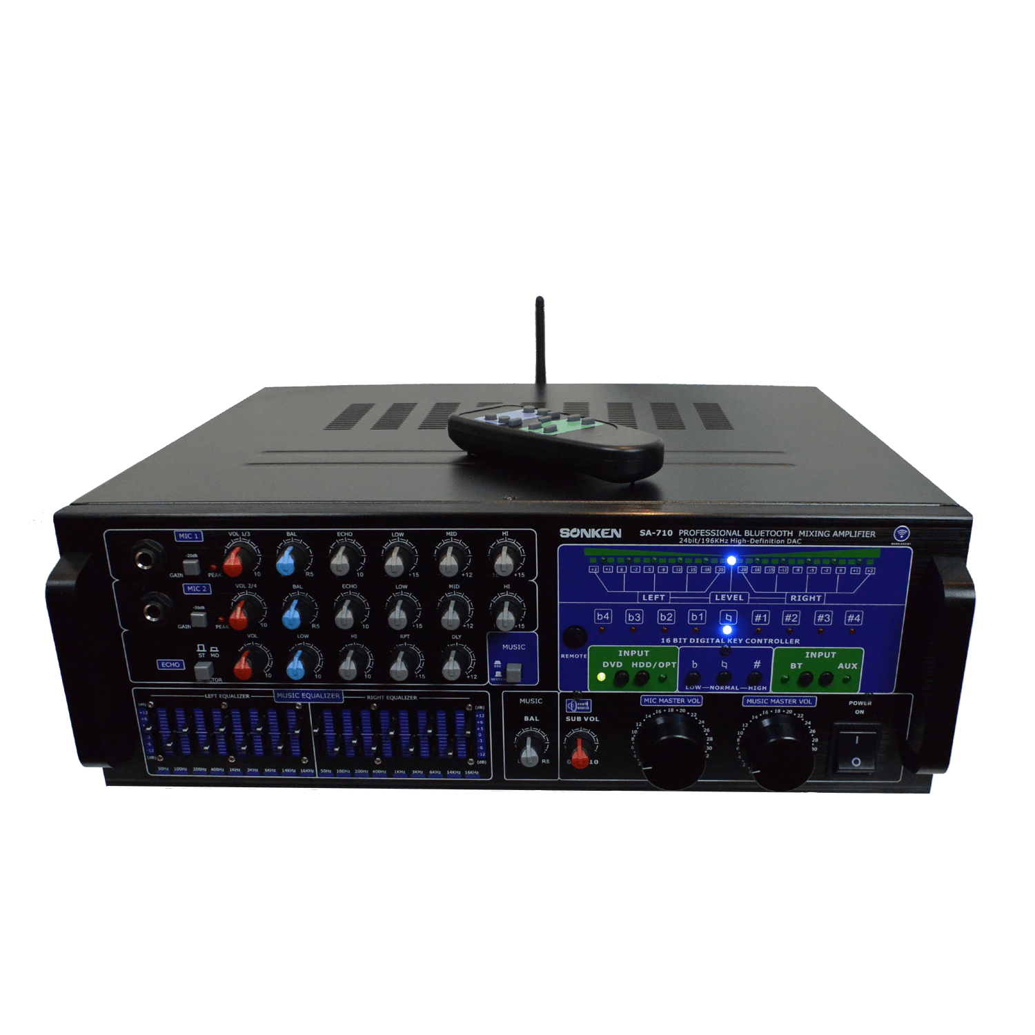 EX-DEMO: Sonken SA-710 Pro Series Karaoke Mixing Amplifier (700 Watts - RMS) + Bluetooth + Optical - Karaoke Home Entertainment