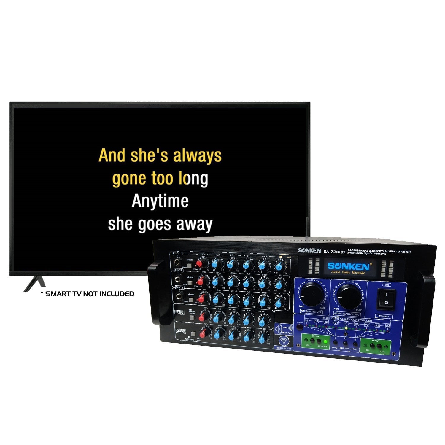 EX DISPLAY: Sonken SA - 720 Pro Series Karaoke Mixing Amplifier (950 Watts - RMS) + Bluetooth + Optical - Karaoke Home Entertainment