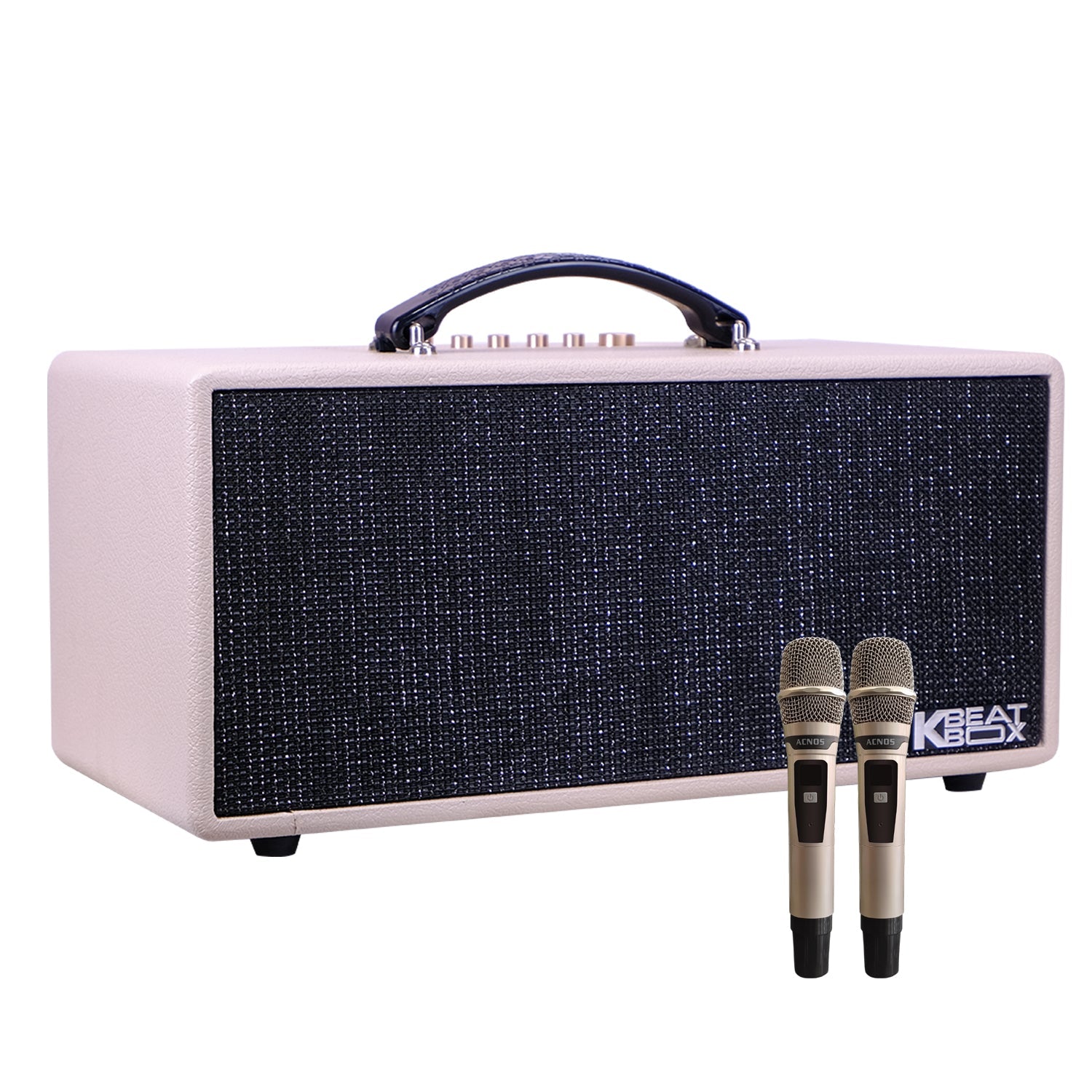 KBEATBOX CS - 366Plus (Ivory) 150W RMS [750W PMPO] Karaoke Powered Speaker System - Karaoke Home Entertainment