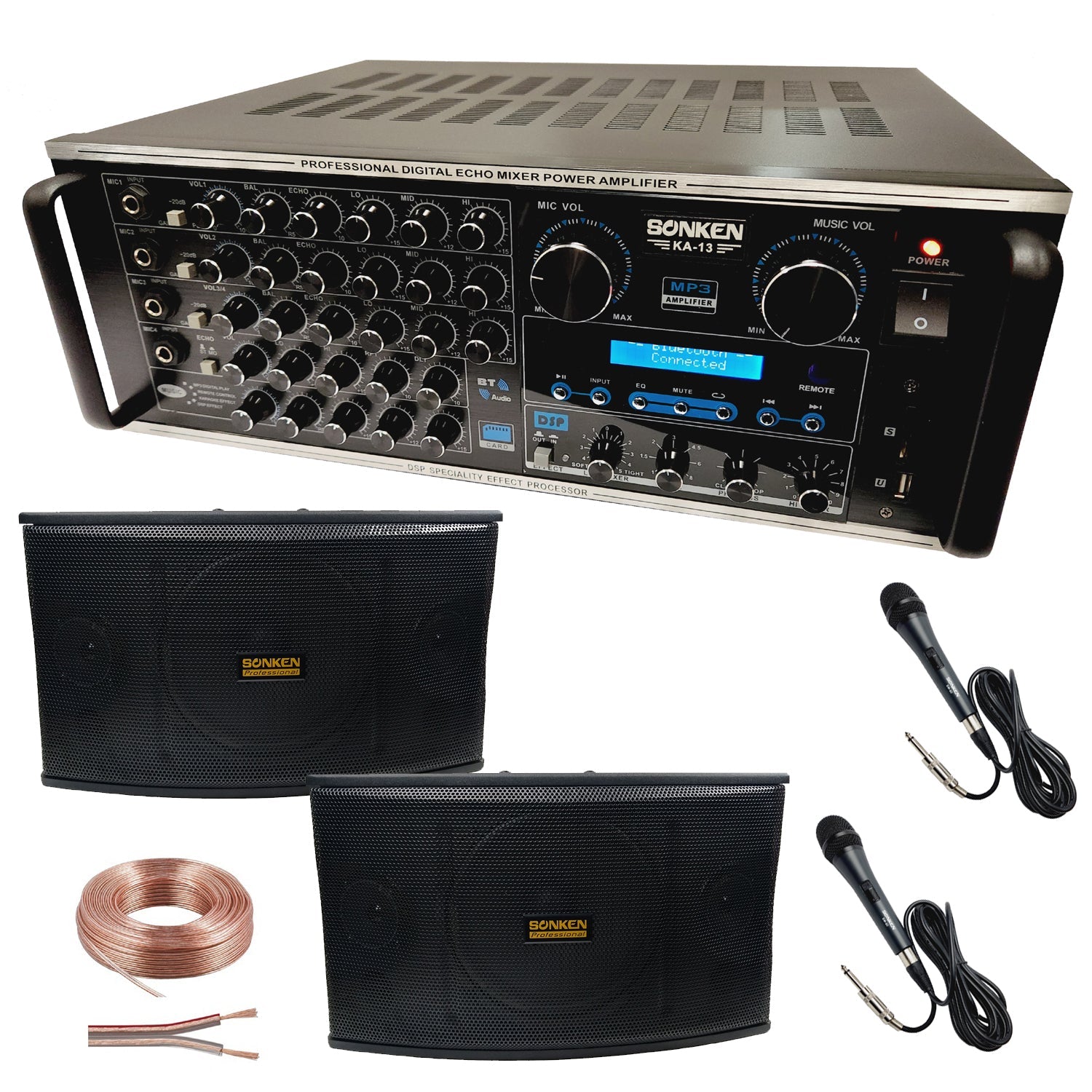 Sonken KA - 13 Karaoke Mixing Amplifier + CS - 450 (10") Speakers - Special Package Deal - Karaoke Home Entertainment